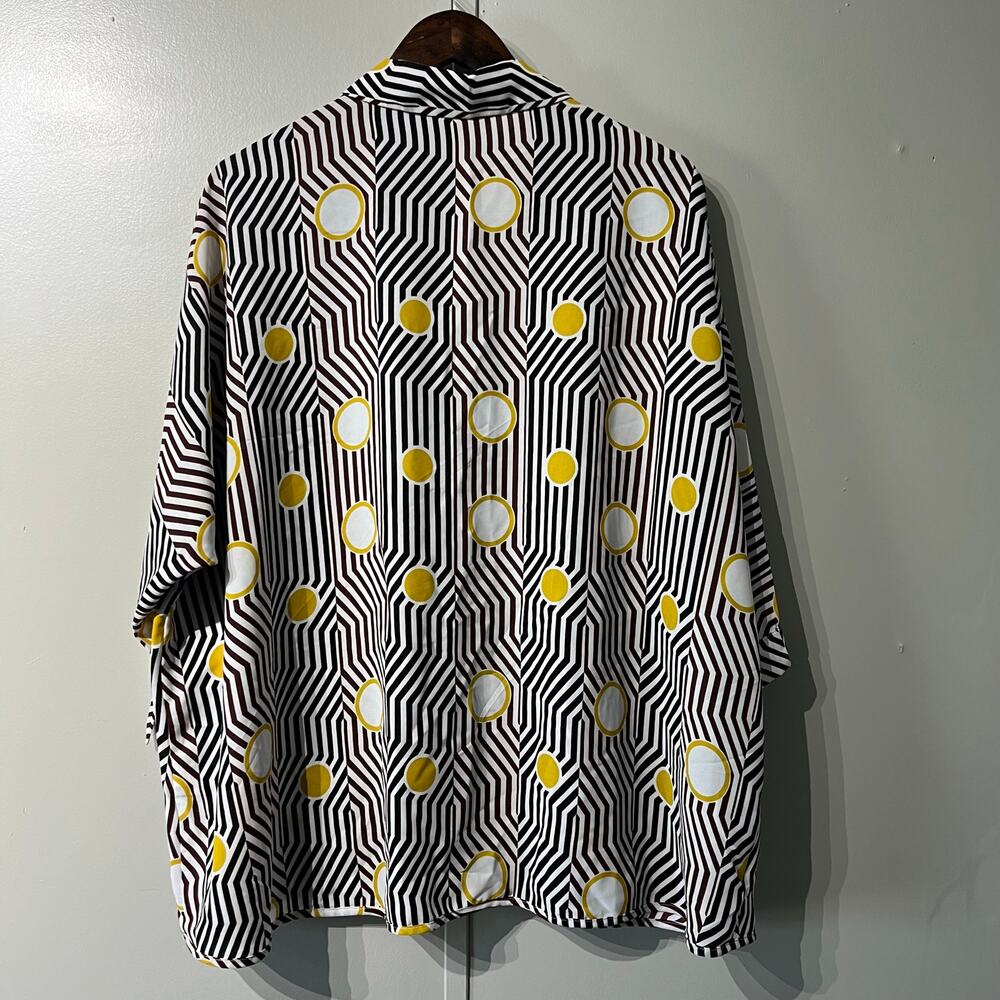 Alfani Artsty Geo Collared Button Down A Line Career Blouse | Women's Size 3X - Picture 3 of 9